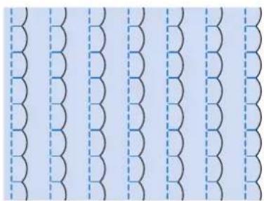 BROTHER Innovis VQ2 - Dépliez le tissu et repassez les coquillages d'un côté. - 1