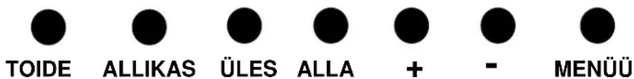 TOIDE ALLIKAS ÜLES ALLA + - MENÜÜ