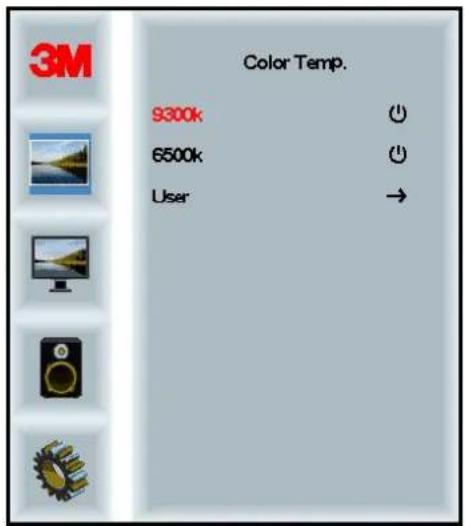 3M Color Temp. 9300k 6500k User →