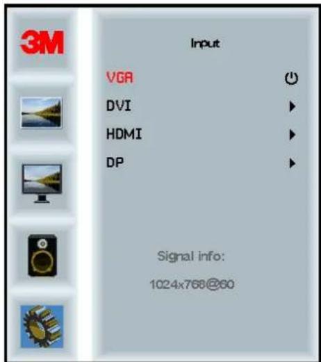 3M Input VCR DVI HDMI DP Signal info: 1024x768@60