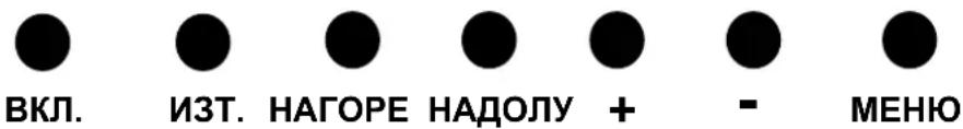 ВКЛ. ИЗТ. НАГОРЕ НАДОЛУ + - МЕНЮ
