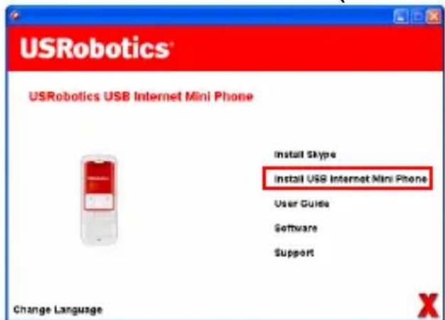 US ROBOTICS USB Internet Mini Phone 9602 - Nainstalujte software USRobotics USB Internet Mini Phone. - 1