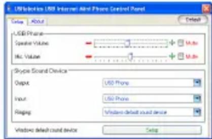 US ROBOTICS USB Internet Mini Phone 9602 - Ljudinställningar Inställningar für Internet Mini Phone-verktyget - 1