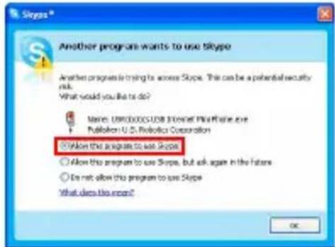 US ROBOTICS USB Internet Mini Phone 9602 - opcje Pozwól programowy na korzystanie z programu Skype. - 1