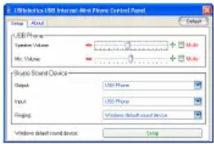 US ROBOTICS USB Internet Mini Phone 9602 - Puθμίσεις βοήθητικόν προγράματος USB Internet Mini Phone - 1