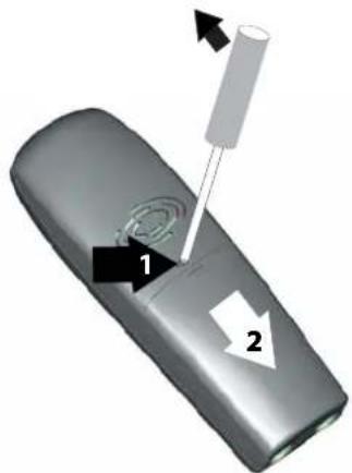 SAGEM D80V2 - Replacing the batteries - 1
