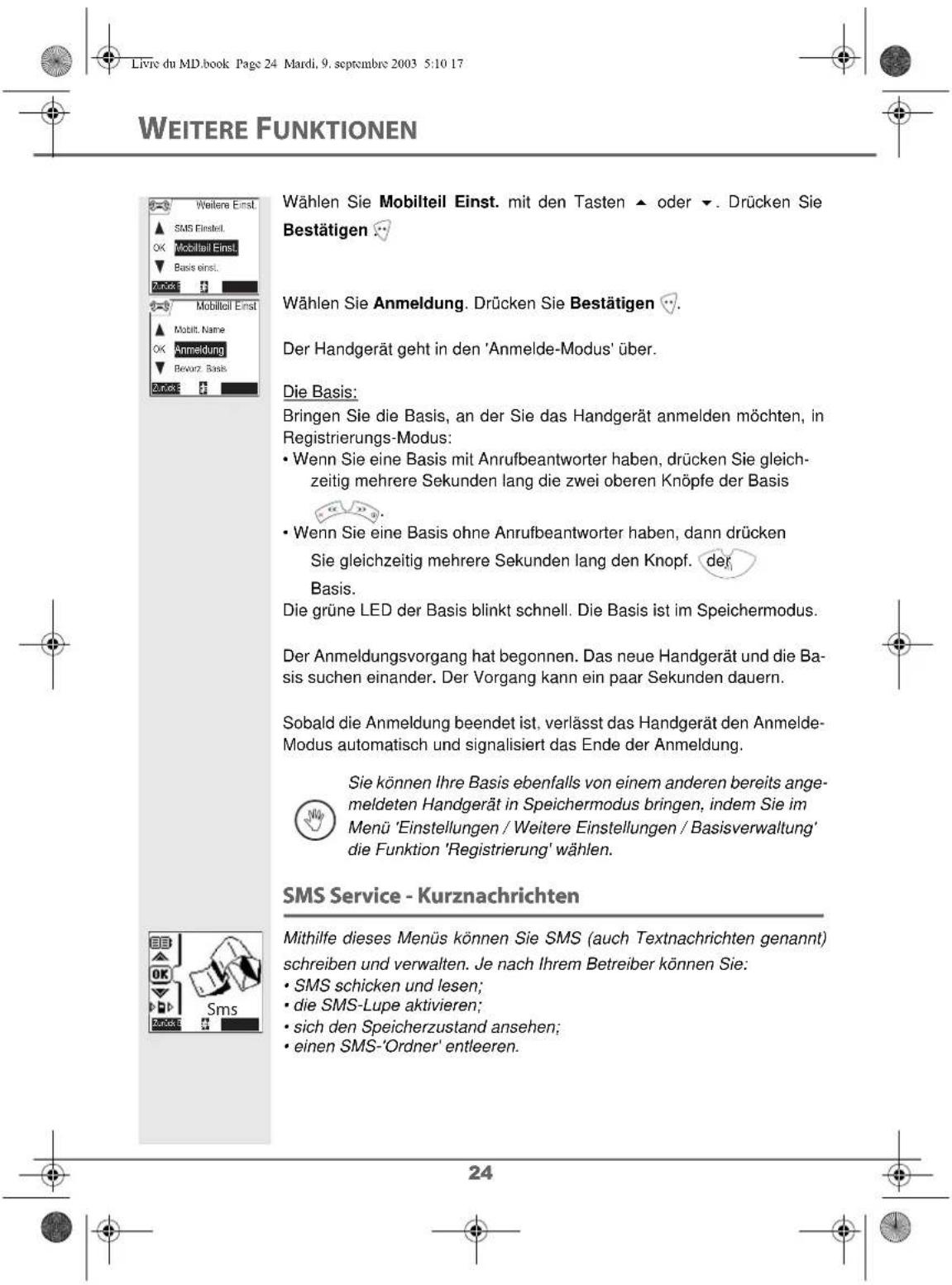 SAGEM D80V2 - Anmelden eines anderen Handgerätes an einer Basis - 2