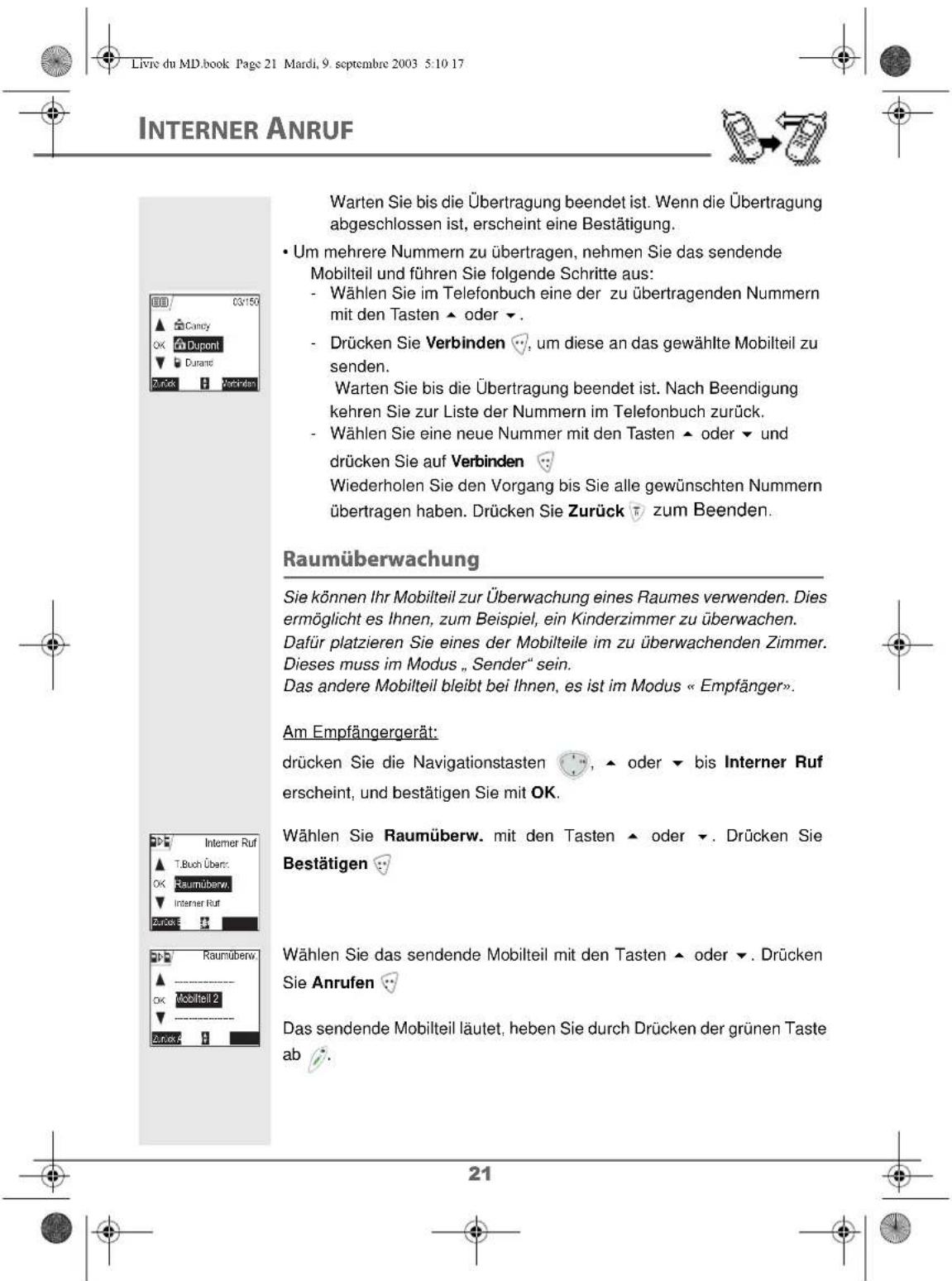 SAGEM D80V2 - Telefonbuch teilweise oder ganz an ein anderes Mobilteil übertragen - 7