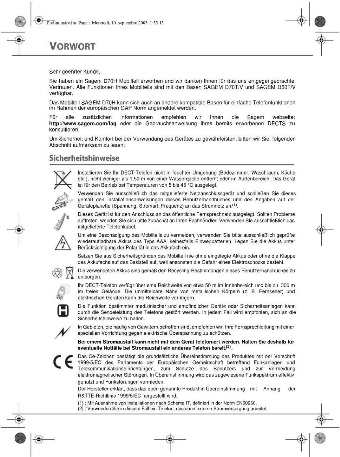 SAGEM D80V2 - This user guide is printed on recycled paper. - 4