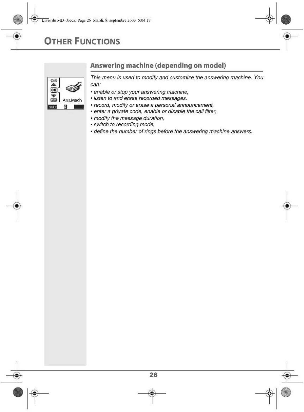 SAGEM D80V2 - Transferring a part of or the entire phonebook to another handset - 12