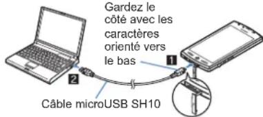 SHARP Aquos SH80F - Connexion du téléphone et de l'ordinateur PC - 1