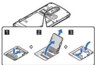 SHARP Aquos SH80F - Insertion de la carte microSD - 3