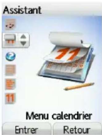 Assistant Menu calendrier Entrer Retour