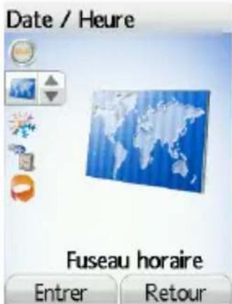 Date / Heure Fuseau horaire Entrer Retour