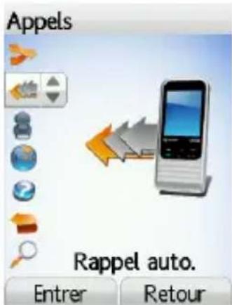 Appels Rappel auto. Entrer Retour