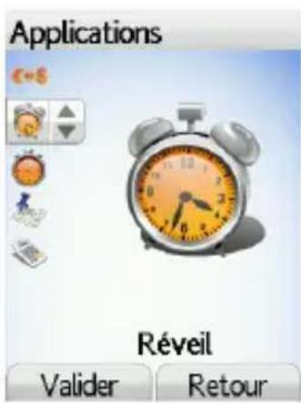 Applications Réveil Valider Retour