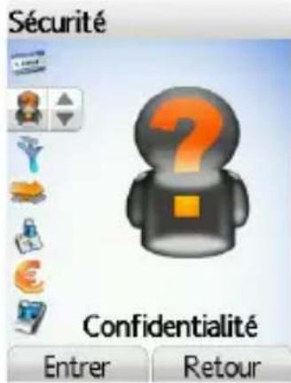 Sécurité Confidentialité Entrer Retour