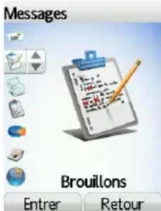Messages Brouillons Entrer Retour