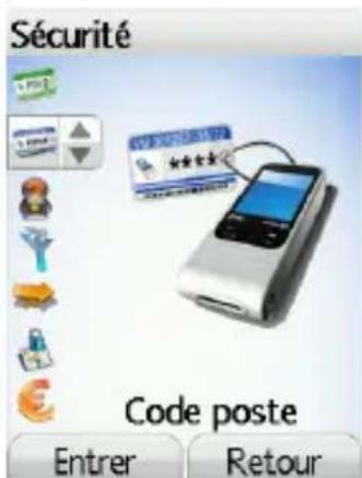 Sécurité Code poste Entrer Retour