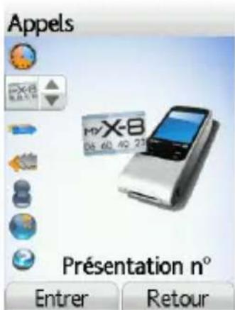 Appels MDX8 06 60 49 27 Présentation n° Entrer Retour