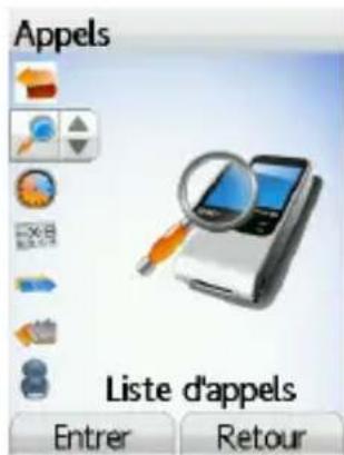 Appels Liste d'appels Entrer Retour