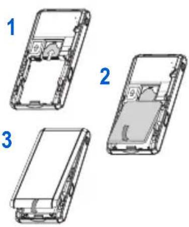 SAGEM MY 300X - Première utilisation : installation de la carte SIM et de la batterie - 1