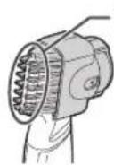 PANASONIC GD50 - Anbring den flade del af kammen mod huden, og klip skægget ved kæmme til det venstre og højre. - 2