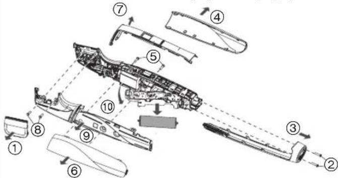 PANASONIC GD50 - Wyjmowanie wbudowanego akumulatora - 1
