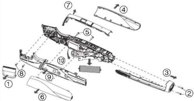 PANASONIC GD50 - Extracción de la bateria recargable interna - 1