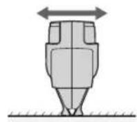 PANASONIC GD50 - Encoste a parte plana do pente à pele e apare a barba penteando-a para a esquerda e para a direita. - 1