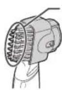 PANASONIC GD50 - Plochou ccast hrebenu prilozte k pleti a vousy zastrihne tpehybdoleva a doprava. - 2