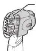 PANASONIC GD50 - Laita kamman littea osa ihoasi vasten ja leikkaa parta kampaamalla sita vasemmalle ja oikealle. - 2