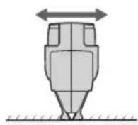 PANASONIC GD50 - Appliquez la partie plate du sabot contre votre peau et coupez votre barbe en la peignant de gauche à droite. - 1