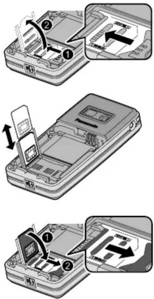 PANASONIC EBSC3 - Insertion/retrait de la carte SIM - 1