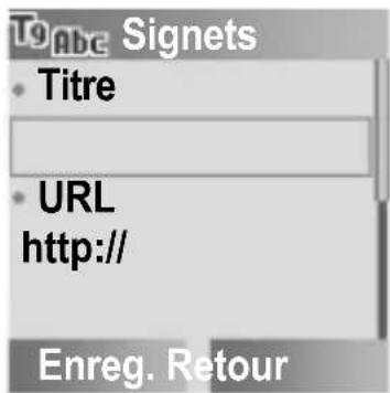 PANASONIC EBSC3 - Menu principal > Navigateur > Signets - 1