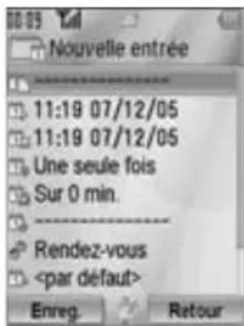 PANASONIC EBSA6 - Menu principal > Calendrier - 1