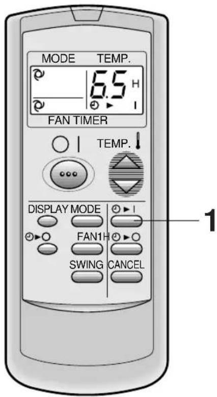 MODE TEMP. 6.5 H FAN TIMER TEMP. DISPLAY MODE FAN1H SWING CANCEL 1