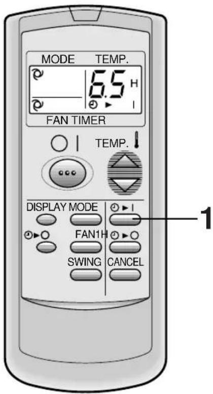 MODE TEMP. 6.5 H FAN TIMER TEMP. DISPLAY MODE FAN1H SWING CANCEL 1