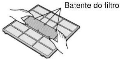 Technical diagram of an air conditioner unit with numbered parts and airflow indicators