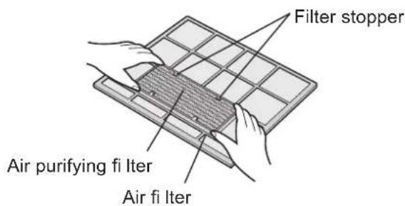 SHARP AEX9HR - Set the air purifying filter under the filter stoppers located on the air fi liter. - 1