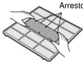 SHARP AEX08BEC - IMPOSTAZIONE DEL FILTRO DI ACCUMULO DELLA POLVERE E DEL FILTRO DEODORANTE - 3