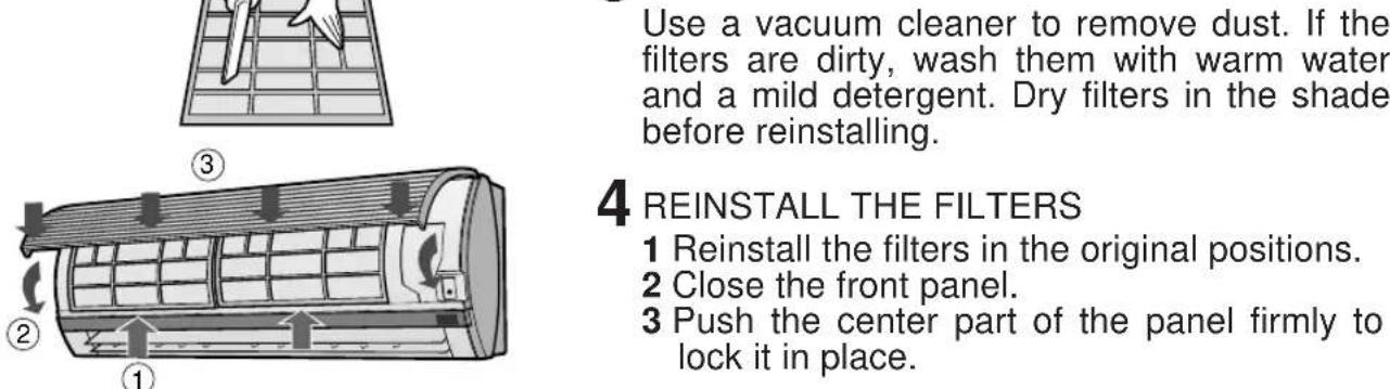 SHARP AEA12BE - CLEANING THE FILTERS - 2