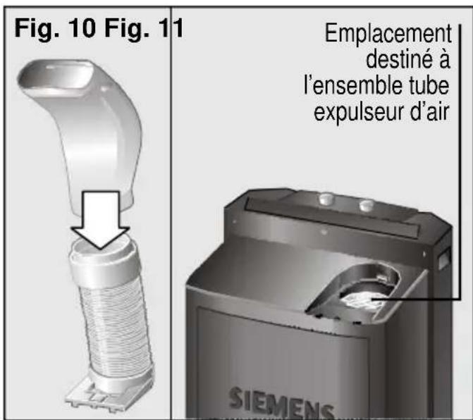 Fig. 10 Fig. 11 Emplacement destiné à l'ensemble tube expulseur d'air SIEMENS