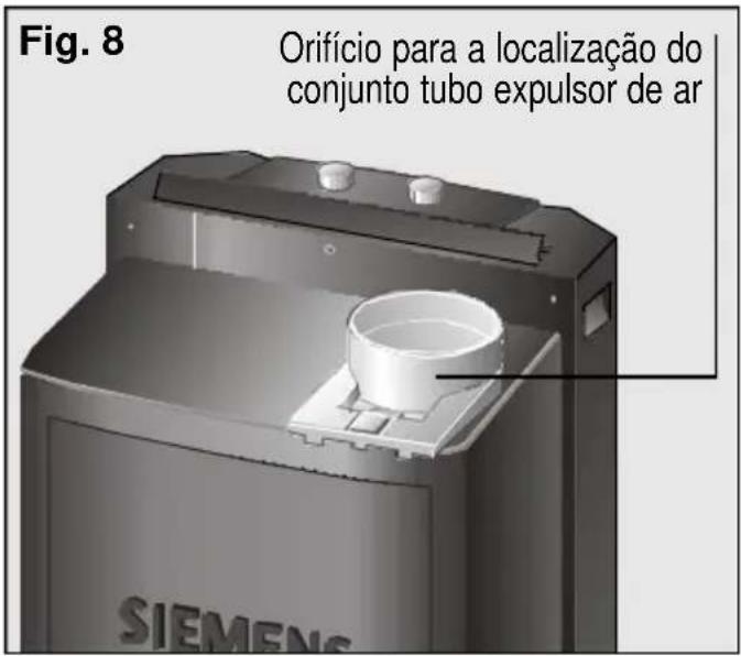 Fig. 8 Orifício para a localização do conjunto tubo expulsor de ar SIEMENS