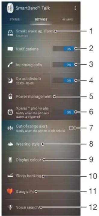 SONY SmartBand Talk SWR30 - Utilisation du Application SmartBand Talk - 1