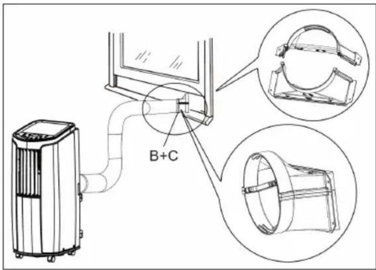 Klarstein New Breeze 9 - Installazione del tubo di scarico dell'aria - 2