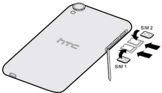 HTC Desire 820G Plus Dual sim - 插入 Nano SIM 卡 - 2
