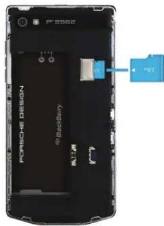 BLACKBERRY Porsche Design P9982 - Insérer une carte multimédia - 2