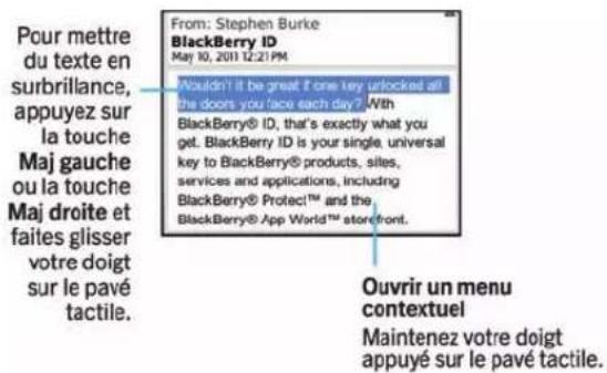 BLACKBERRY Curve 9370 - L'action Copier et coller : aperçu - 1