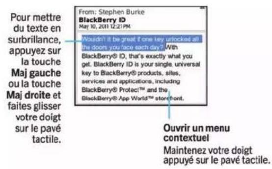 BLACKBERRY Curve 9350 - L'action Copier et coller : aperçu - 1